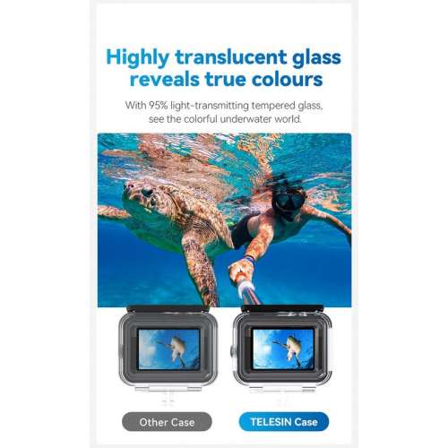 TELESIN  全景潛水防水殼連防滑浮力棒、紫色濾鏡套裝  For GoPro Hero 13