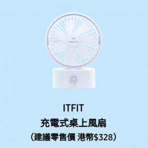 SAMSUNG C&T ITFIT RECHARGEABLE DESK FAN 6"