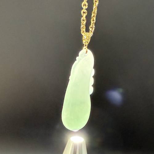 緬甸翡翠 18K福瓜吊墜