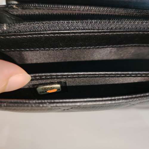 CHANEL V紋拼菱格黑色長銀包 Chanel wallet black color