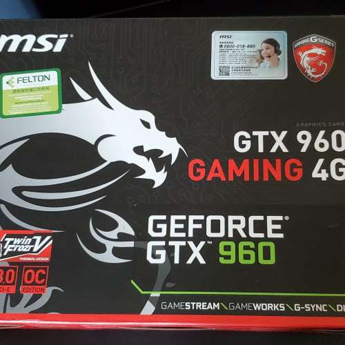 微星 GeForce GTX 960 GAMING 4G Video Card