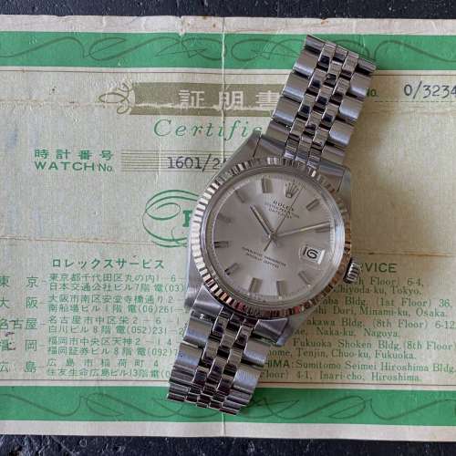 Rolex Datejust 1601 Wide Boy Silver Sigma Dial with Paper Open 6 Date disc