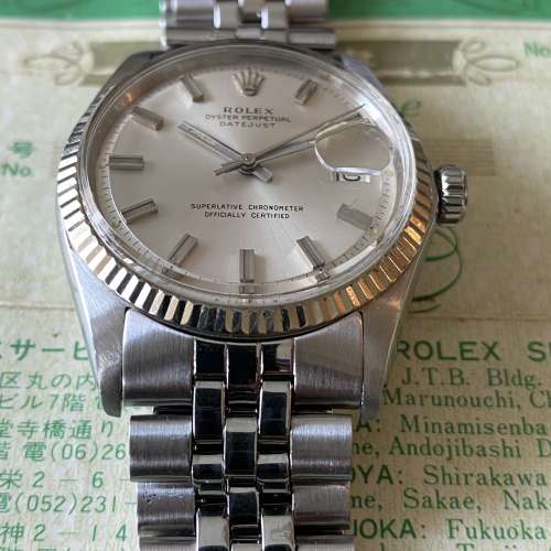 Rolex Datejust 1601 Wide Boy Silver Sigma Dial with Paper Open 6 Date disc