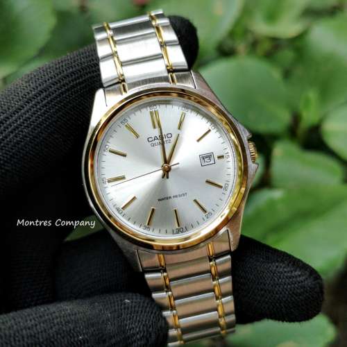 Montres Company 香港註冊公司(32年老店) 卡西歐 CASIO 不鏽鋼錶帶 條字 金銀色 MT...