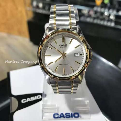 Montres Company 香港註冊公司(32年老店) 卡西歐 CASIO 不鏽鋼錶帶 條字 金銀色 MT...
