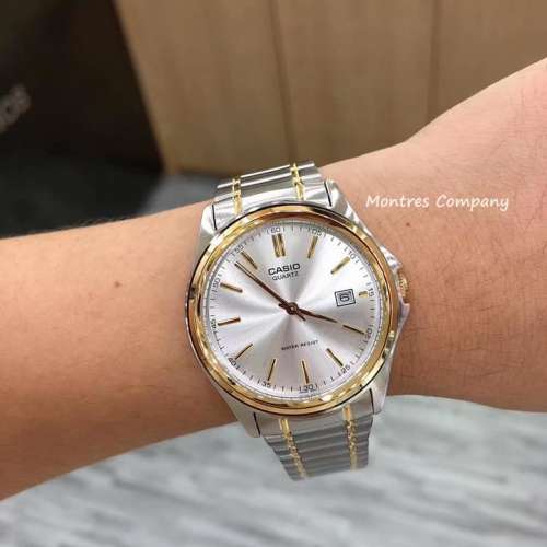 Montres Company 香港註冊公司(32年老店) 卡西歐 CASIO 不鏽鋼錶帶 條字 金銀色 MT...