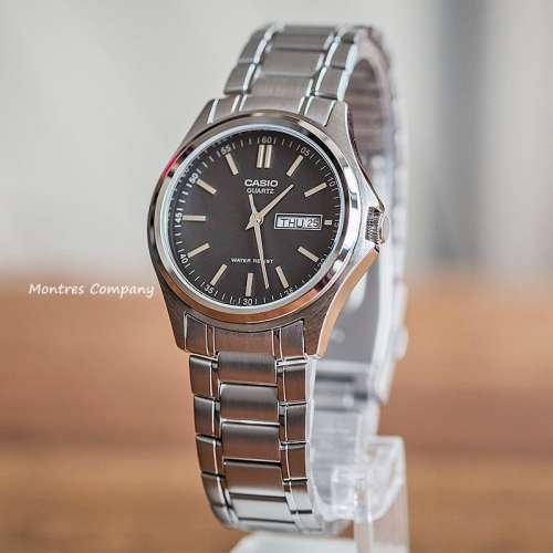 Montres Company 香港註冊公司(32年老店) 卡西歐 CASIO 不鏽鋼錶帶 條字 黑銀色 MT...