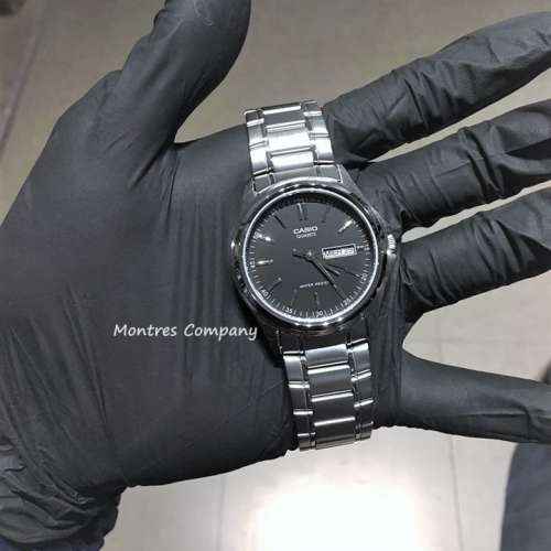 Montres Company 香港註冊公司(32年老店) 卡西歐 CASIO 不鏽鋼錶帶 條字 黑銀色 MT...