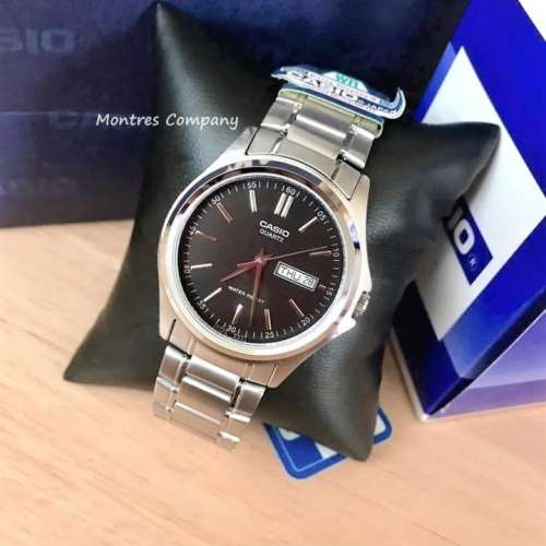 Montres Company 香港註冊公司(32年老店) 卡西歐 CASIO 不鏽鋼錶帶 條字 黑銀色 MT...
