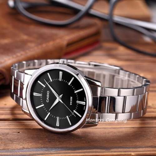 Montres Company 香港註冊公司(32年老店) 卡西歐 CASIO 不鏽鋼錶帶 黑銀色 MTP1303...