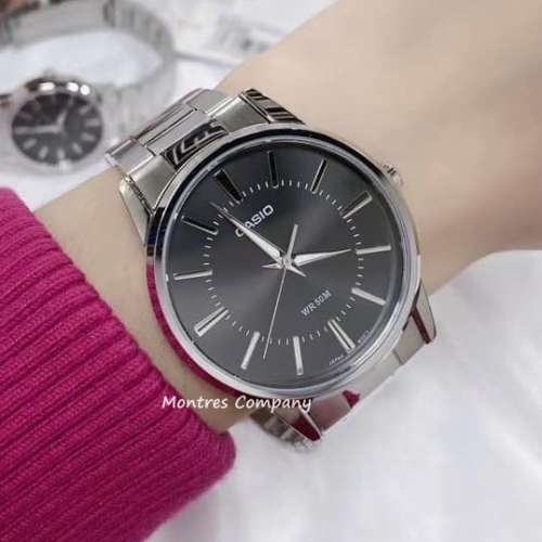 Montres Company 香港註冊公司(32年老店) 卡西歐 CASIO 不鏽鋼錶帶 黑銀色 MTP1303...