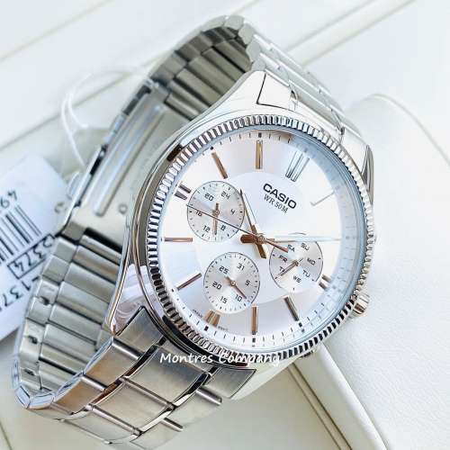 Montres Company 香港註冊公司(32年老店) 卡西歐 CASIO不鏽鋼錶帶 防水 白色 MTP13...