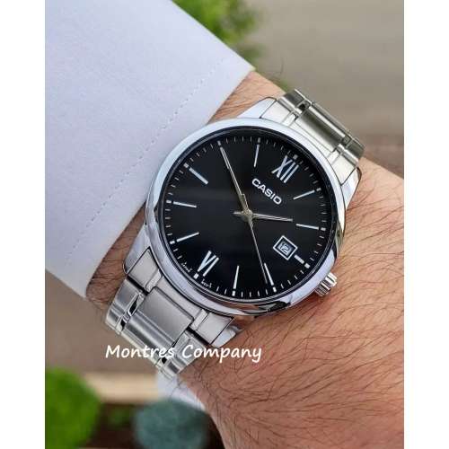 Montres Company 香港註冊公司(32年老店) 卡西歐 CASIO 不鏽鋼錶帶 黑銀色 MTPV002...