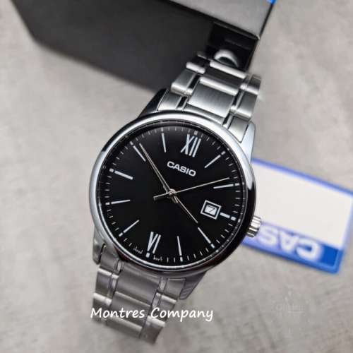 Montres Company 香港註冊公司(32年老店) 卡西歐 CASIO 不鏽鋼錶帶 黑銀色 MTPV002...