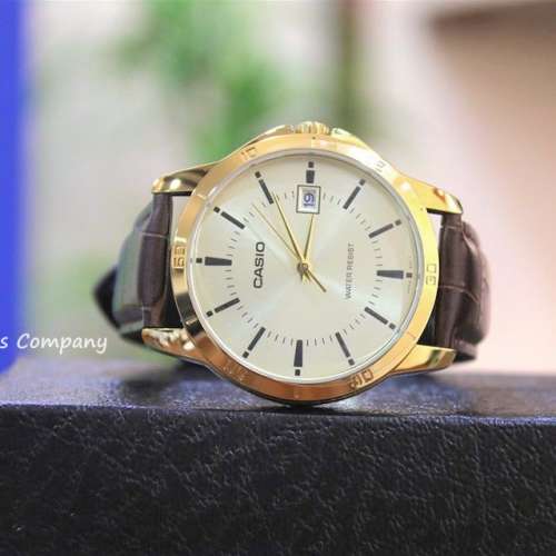 Montres Company 香港註冊公司(32年老店) 卡西歐 CASIO 情侶錶 棕啡色皮革錶帶 MTP...