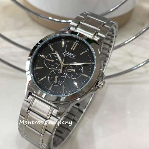 Montres Company 香港註冊公司(32年老店) 卡西歐 CASIO 情侶裝 不鏽鋼錶帶 MTPV300...