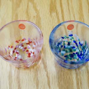 ADERIA 津輕玻璃 石塚硝子 春の雫 夏の雫 清酒杯套裝 Japanese Sake Cups Made in ...