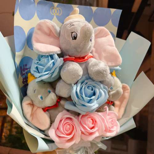 獨家原創·職業花藝師用心製作 獨一無二 迪士尼小飛象公仔花束 小飛象花束 💐香皂花...