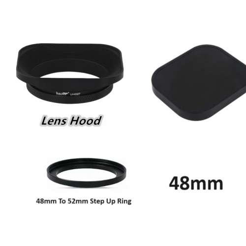 Haoge 48mm Square Metal Screw-in Standard Lens Hood Set 方形金屬遮光罩