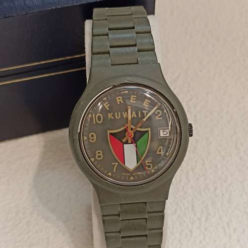 ⌚#議價請移玉步⚡no bargain ⌚ Vintage Swiss Made「 FREE KUWAIT」QZ電子35mm,w...