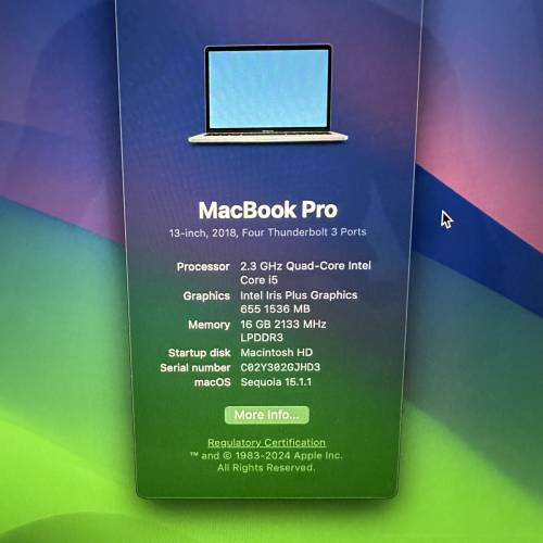 MacBook Pro 13” 16+1TB 2018