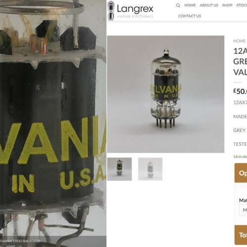 Sylvania 12ax7 60-70年代美國管音質可媲美西歐管 (1對$700)