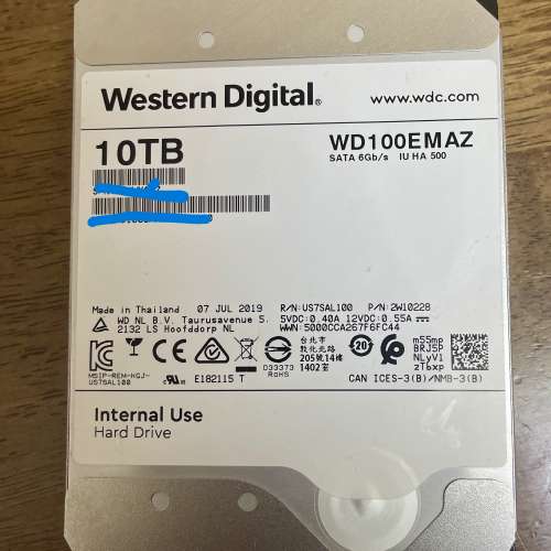 Western Digital 10tb 3.5寸HDD