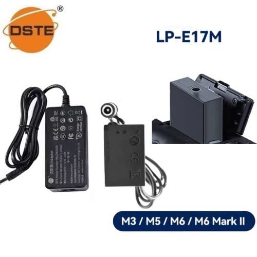 DSTE LP-E17M Dummy Battery Kit With AC Power Supply Adaptor For CanonEOS M3, M5