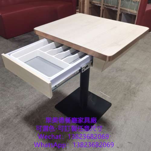 儲物抽屜桌子,香港訂造各種餐檯,防火膠板可以選擇唔同顏色,深圳工廠有部份樣板看,尺...