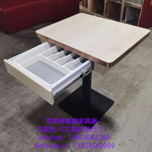 儲物抽屜桌子,香港訂造各種餐檯,防火膠板可以選擇唔同顏色,深圳工廠有部份樣板看,尺...