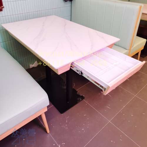 四人位二人位餐枱訂做,港式茶餐冰室餐館桌子訂造,抽桶分隔餐檯訂做廠家,顏色可選尺...