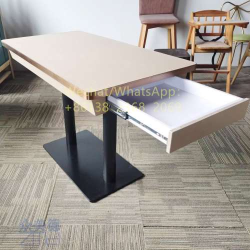 四人位二人位餐枱訂做,港式茶餐冰室餐館桌子訂造,抽桶分隔餐檯訂做廠家,顏色可選尺...