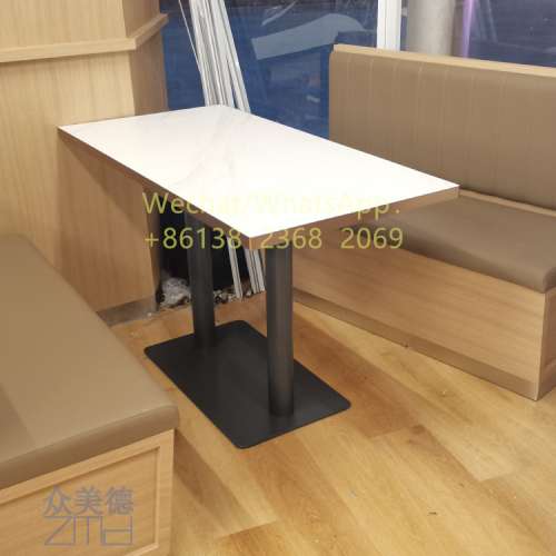 岩板包金屬邊餐枱訂造,港式餐廳桌子批發價格,黑色黑金沙大理石桌子,圓形餐桌訂製,防...