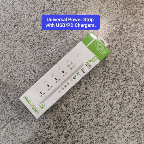 Power Strip 3250w with USB/PD Fast Chargers. 電拖蘇板4插口 附6個USB充電口, 獨...