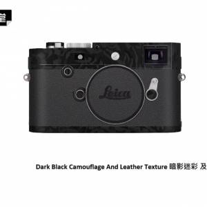 For LEICA M240P 相機保護貼 - Dark Black Camouflage And Leather Texture 暗影迷...