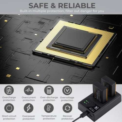 K&F CONCEPT LP-E17 Lithium-Ion Battery With Charger 代用鋰電池連充電機 (7.4V,...