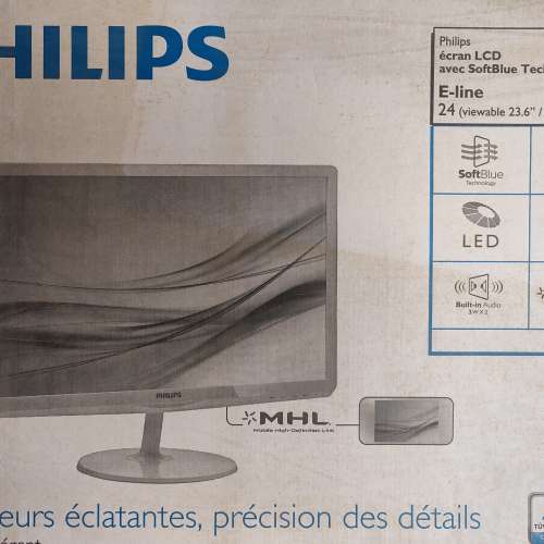 Philips 24吋 顯示器 247E6EDAD/69，有盒