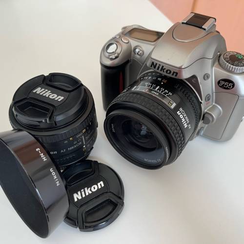 Nikon F55 Film SLR 菲林單反＋鏡頭 35mm f2 AF-D, 50mm f1.8 D