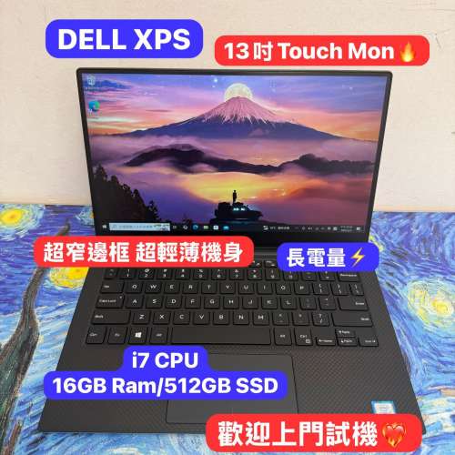(Dell Touch Mon XPS) Dell高階商務機 i7-7660U/8,16GB Ram/128,256,512GB SSD /背...