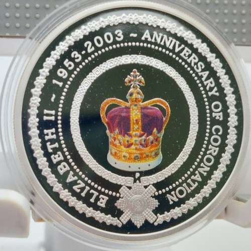 2003 AUSTRALIA QUEENS 50th ANNIVERSARY OF CORONATION 999 SILVER 1oz PROOF/0.925