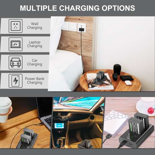 Neewer NP-W126 / NP-W126S Lithium-Ion Battery Pack With Charger (7.4V, 1500mAh)