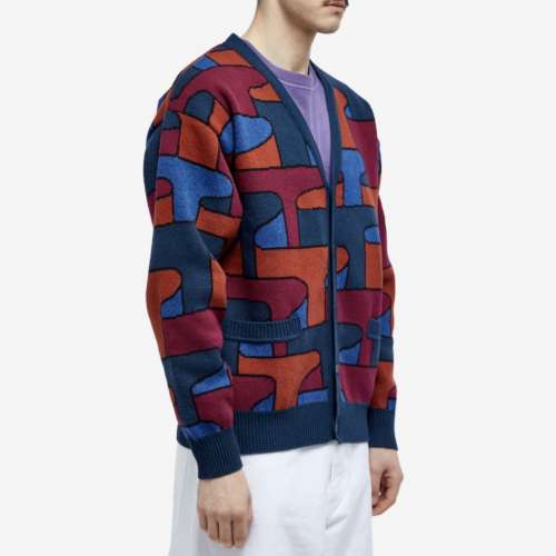 全新 PARRA 外套 有吊牌 長袖 針織衫 BY PARRA CRAYONS ALL OVER KNIT CARDIGAN 10...