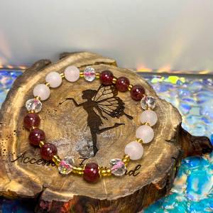 清貨特價-奶白晶+草莓晶設計款手鏈 White Quartz + Strawberry Quartz Styled Brac...