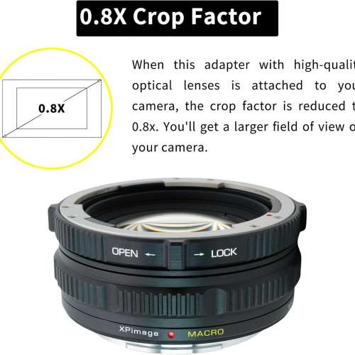 XPIMAGE 0.8X Optical Focal Reducer and Macro - Mamiya 645 Lens To Fujifilm GFX