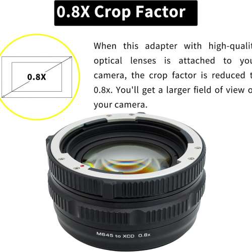 XPIMAGE 0.8X Optical Focal Reducer and Macro Mamiya 645 Lens For Hasselblad X