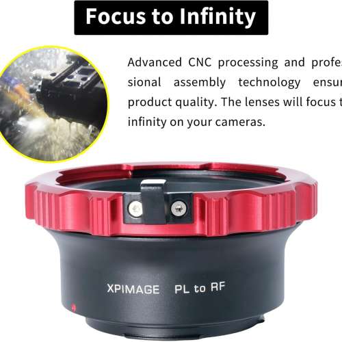 XPIMAGE Arri PL (Positive Lock) Mount Lens To Canon RF Mount Mirrorless Cameras