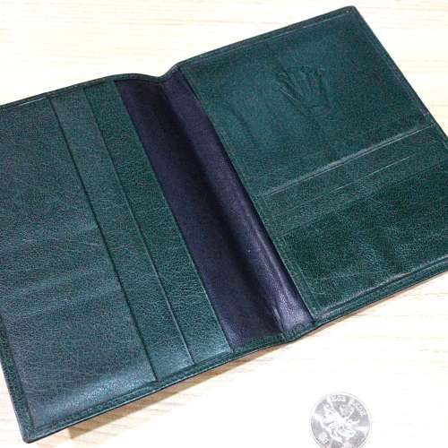 勞力士綠色光皮証件包1件..見圖#no.1