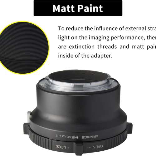 XPimage Locking Adapter For Mamiya 645 (M645) Mount Lens To LEICA L-Mount