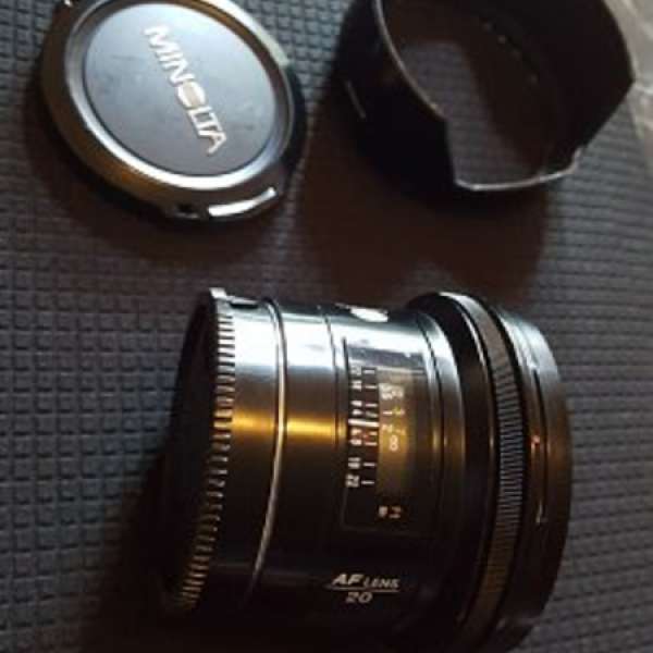 Minolta AF 20mm F2.8 with original hood