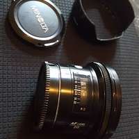 Minolta AF 20mm F2.8 with original hood